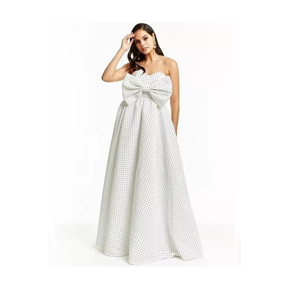 Mestiza New York NEW White Puff Puff Strapless Ball Gown - Women's‎ Size 6 - Picture 4 of 16